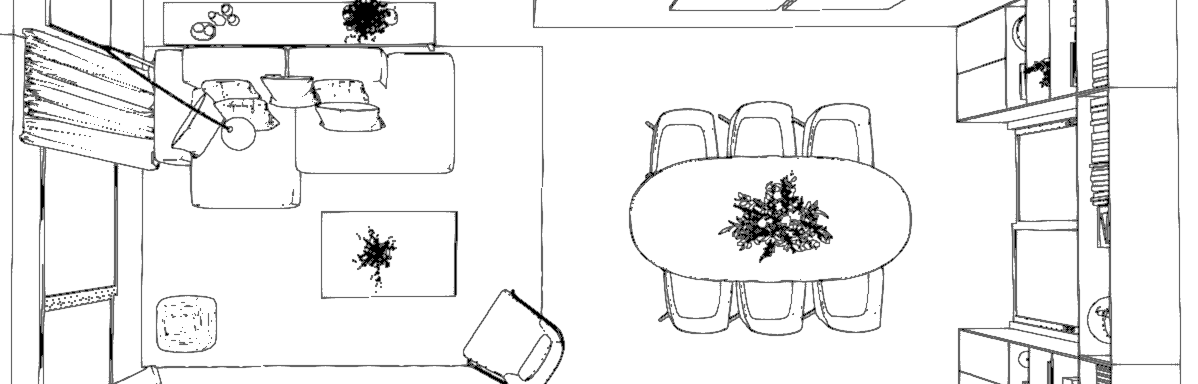 Wohn- und Esszimmer mit neu geschaffenem Stauraum Grundrissoptimierung JM Interior Design