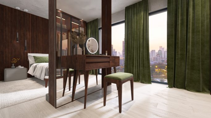 JM Interior Design Schlafzimmer mit Schminktisch