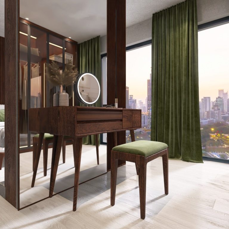 JM Interior Design - Modernes Konzept für ein zeitloses Schlafzimmer Interior Design Konzept elegantes Schlafzimmer in dunklem Holz